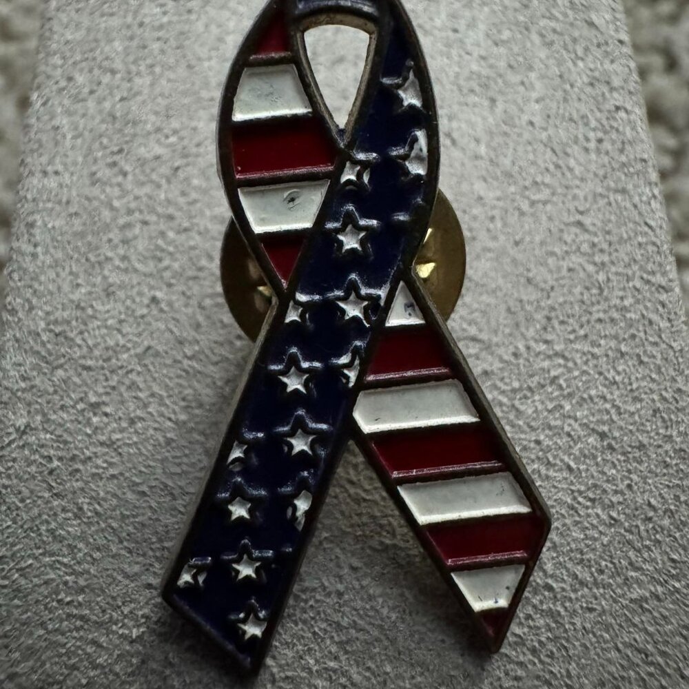 Red White and Blue Ribbon Pin